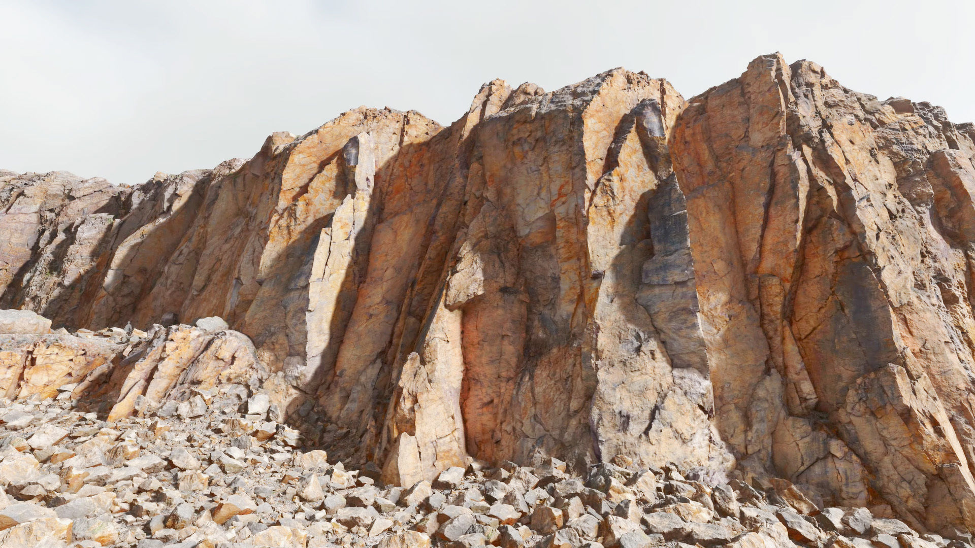 Cliff and Rock scan Collection Real- PBR Low Poly Game ready Low-poly 3D model_22