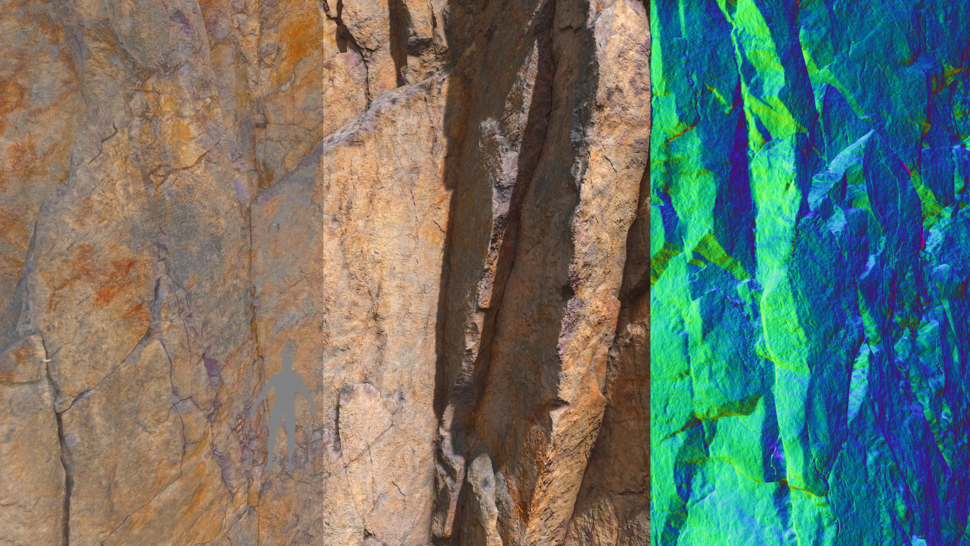 Cliff and Rock scan Collection Real- PBR Low Poly Game ready Low-poly 3D model_8