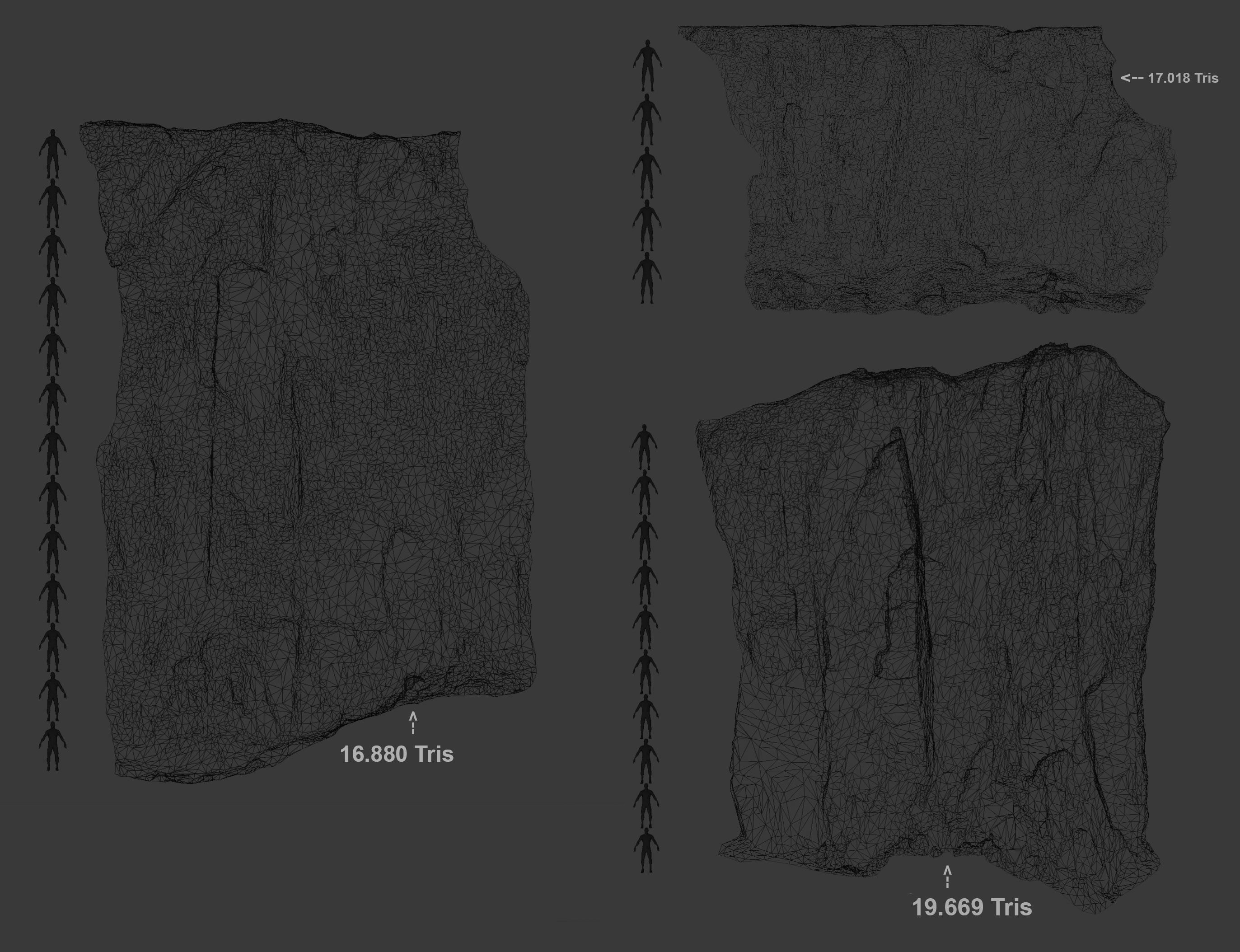 Cliff and Rock scan Collection Real- PBR Low Poly Game ready Low-poly 3D model_9