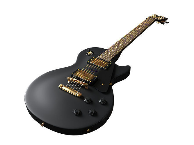 Les Paul Black Guitar 3D model