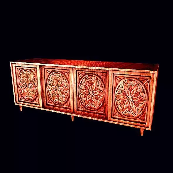 Console sideboard with ornate carvings 3D model