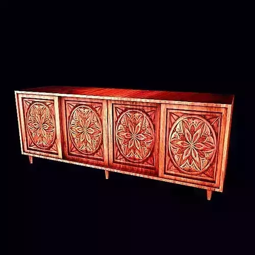 Console sideboard with ornate carvings