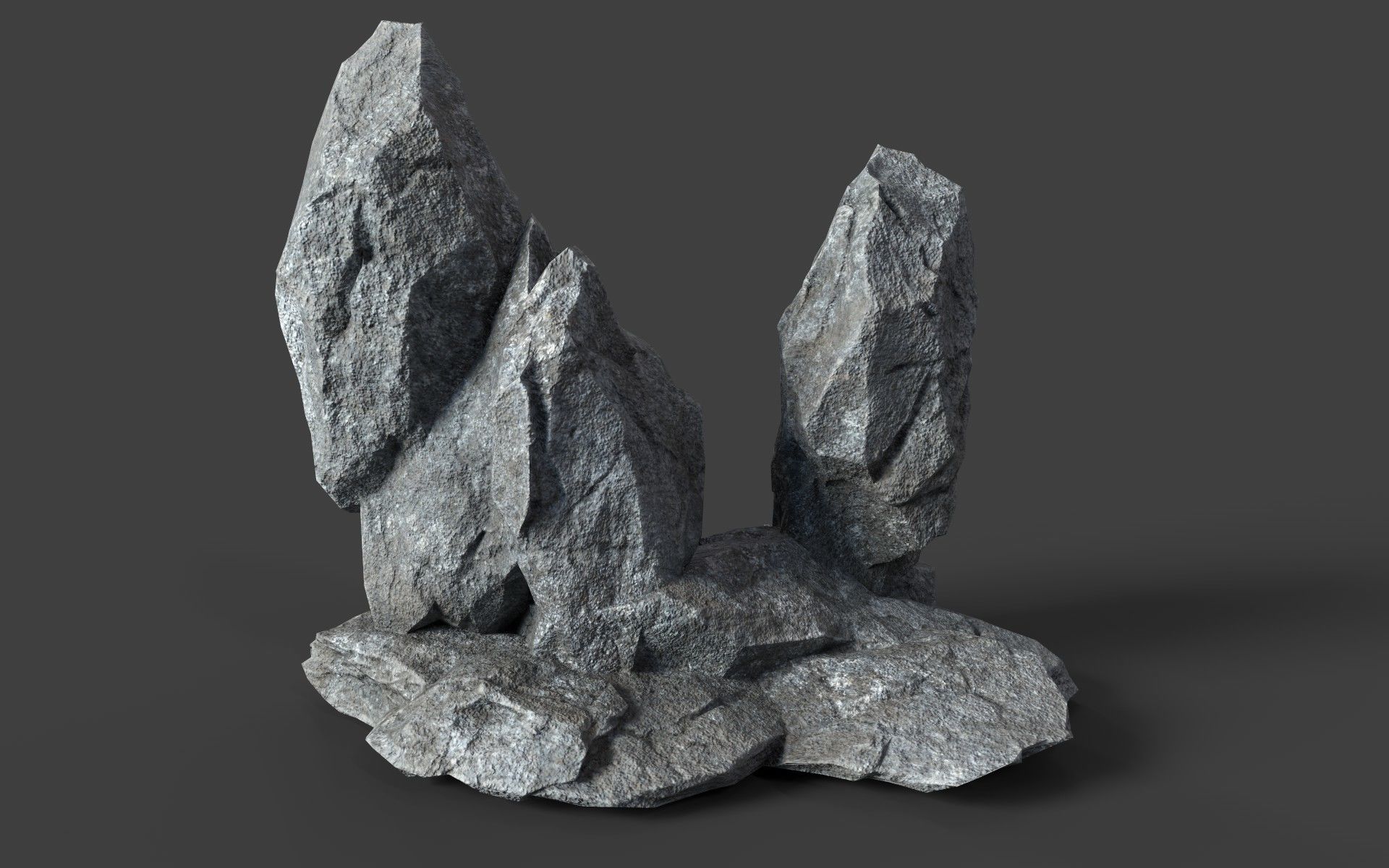 Rock 5-3 Low-poly 3D model_2