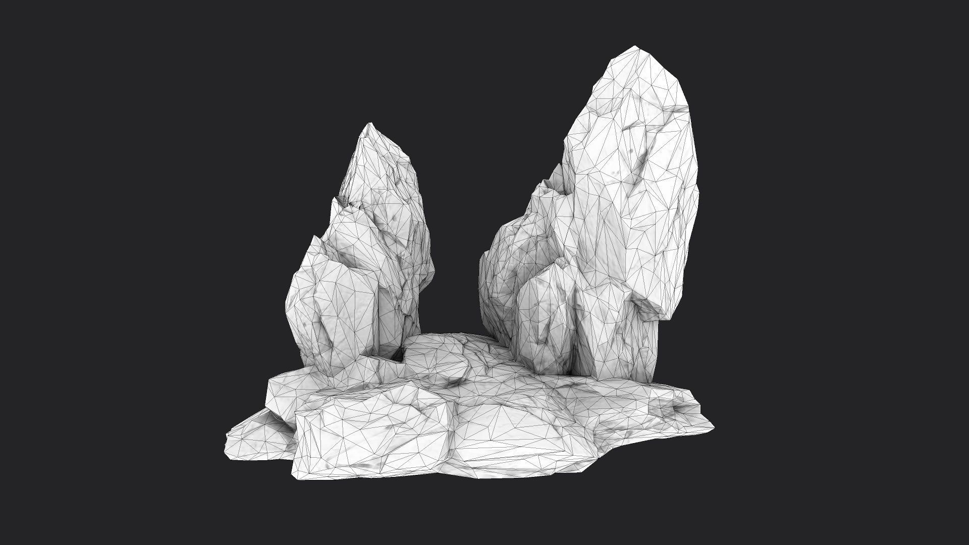 Rock 5-3 Low-poly 3D model_4