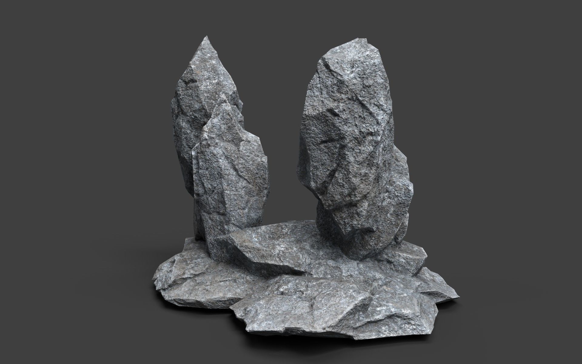Rock 5-3 Low-poly 3D model_3