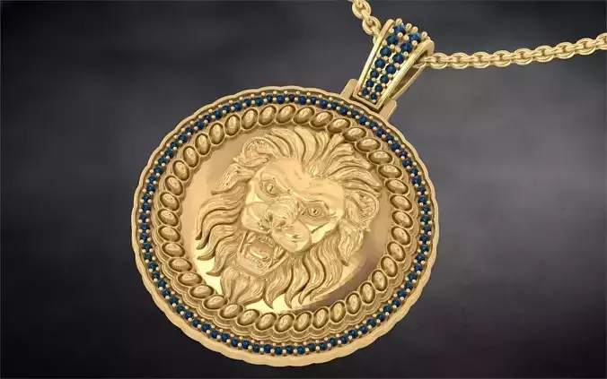 TRP 1003  LION DIAMOND  PENDENT