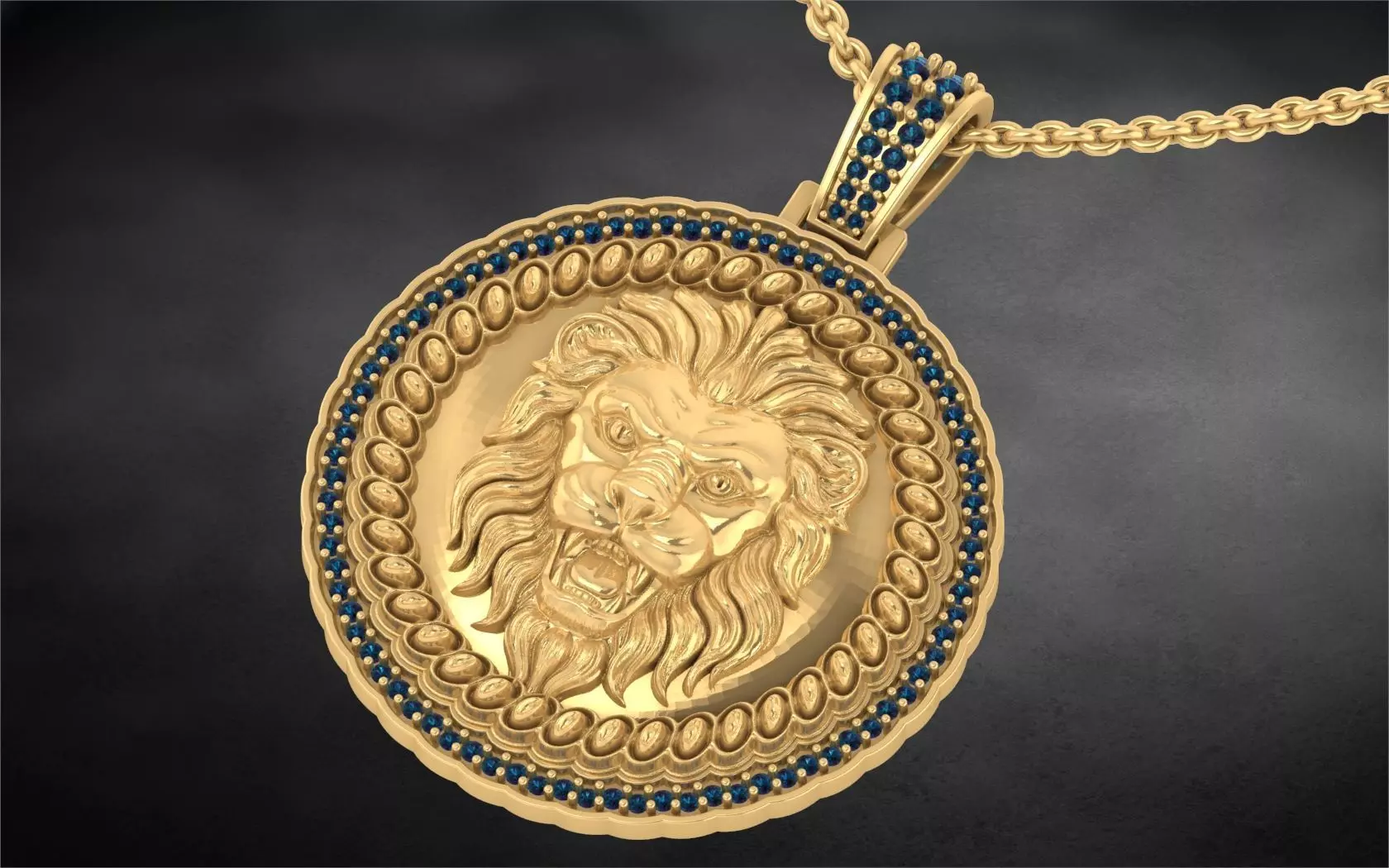 TRP 1003 LION DIAMOND PENDENT 3D print model