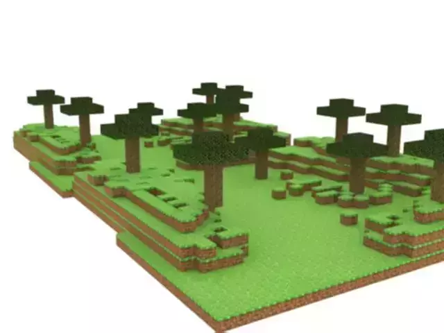 Minecraft world - Game ready 3D model