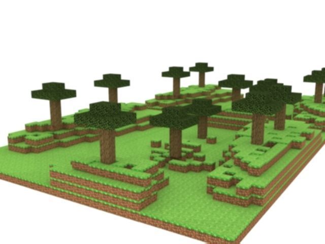 Minecraft world - Game ready 3D model_1