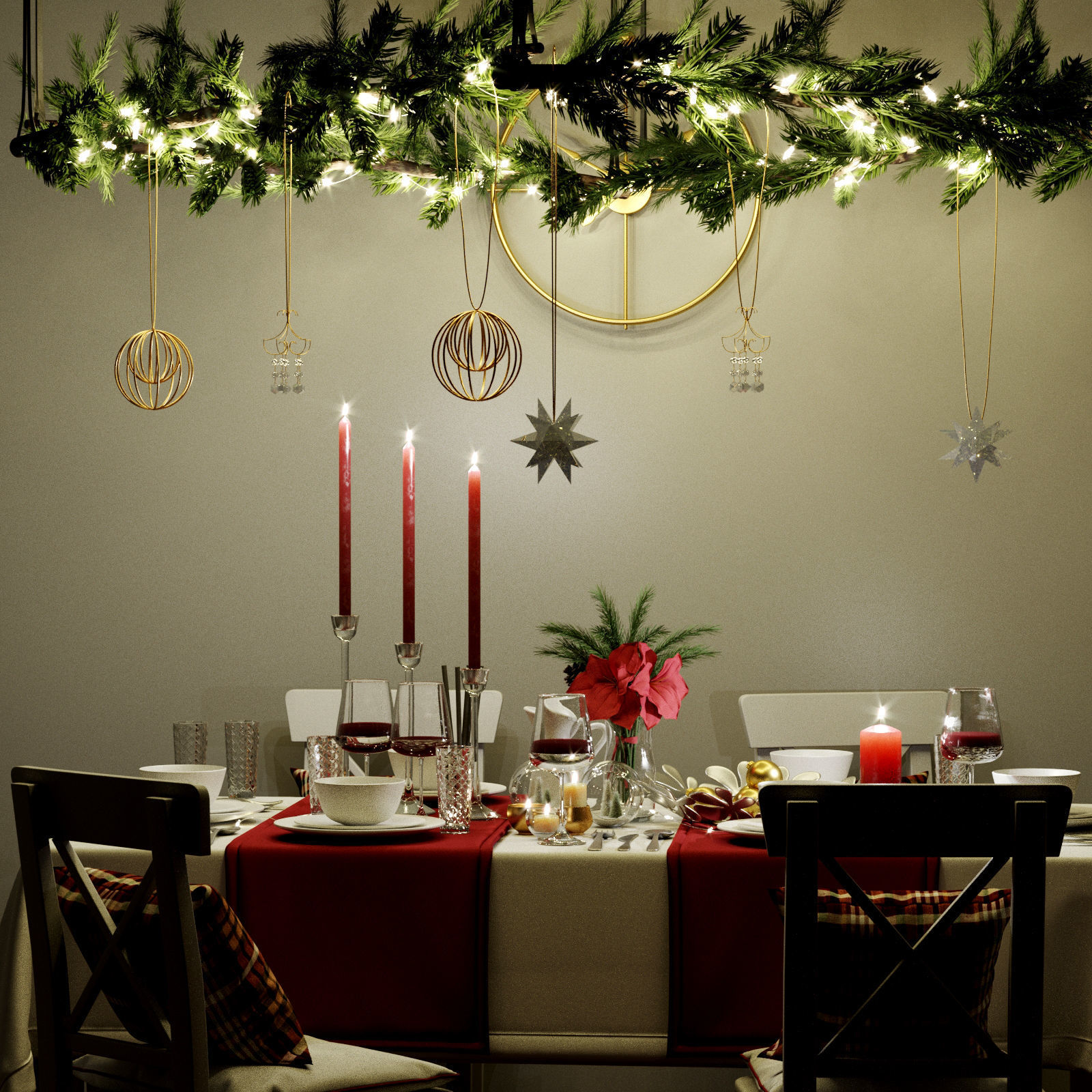 Christmas decor set 05 3D model_1