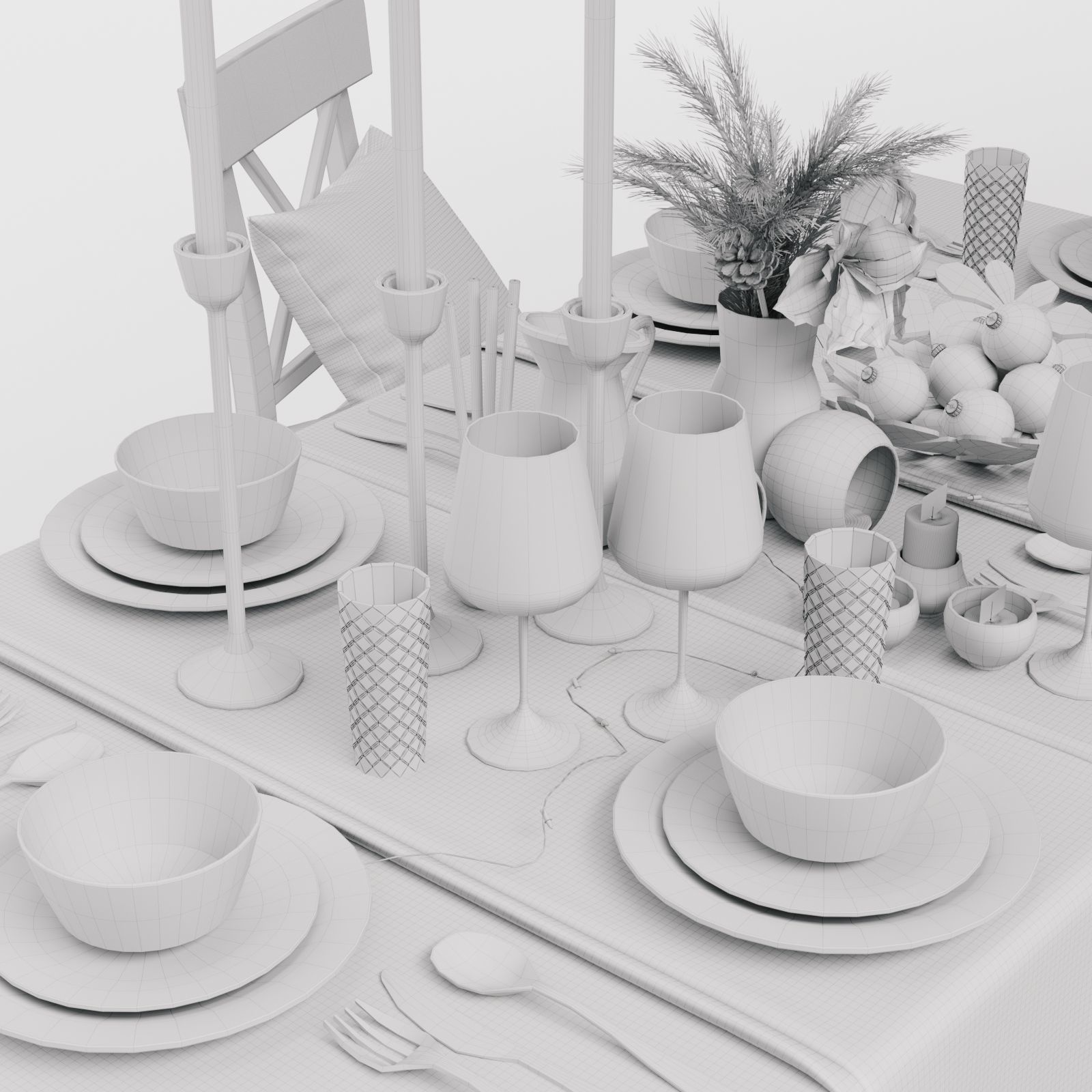 Christmas decor set 05 3D model_11