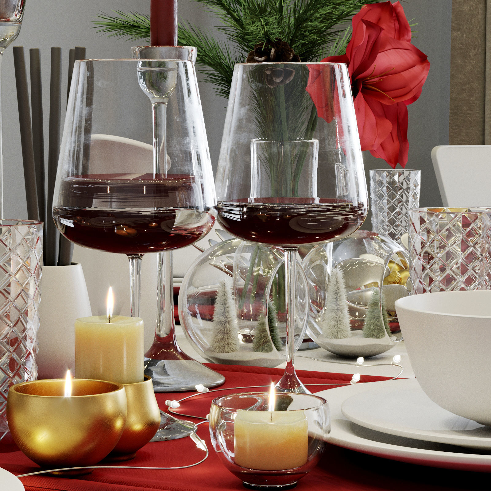 Christmas decor set 05 3D model_3