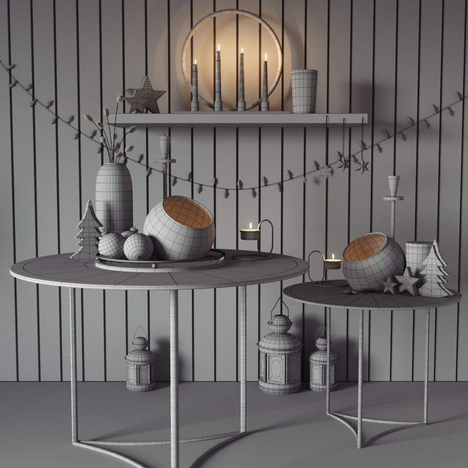 Christmas decor set 06 3D model_5