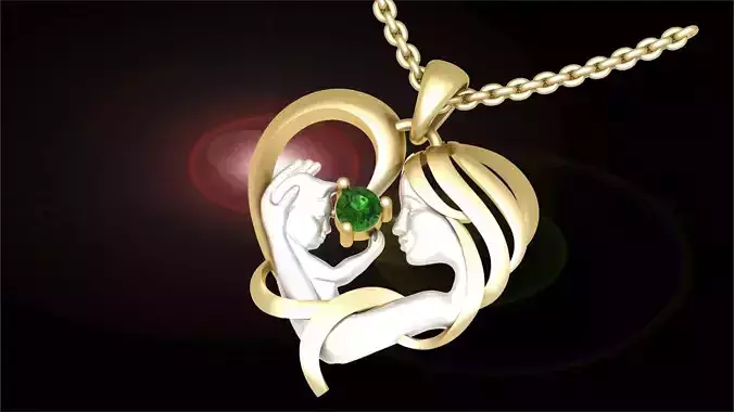 M2021 MOTHER BABY LOVE DIAMOND PENDENT  3D print model