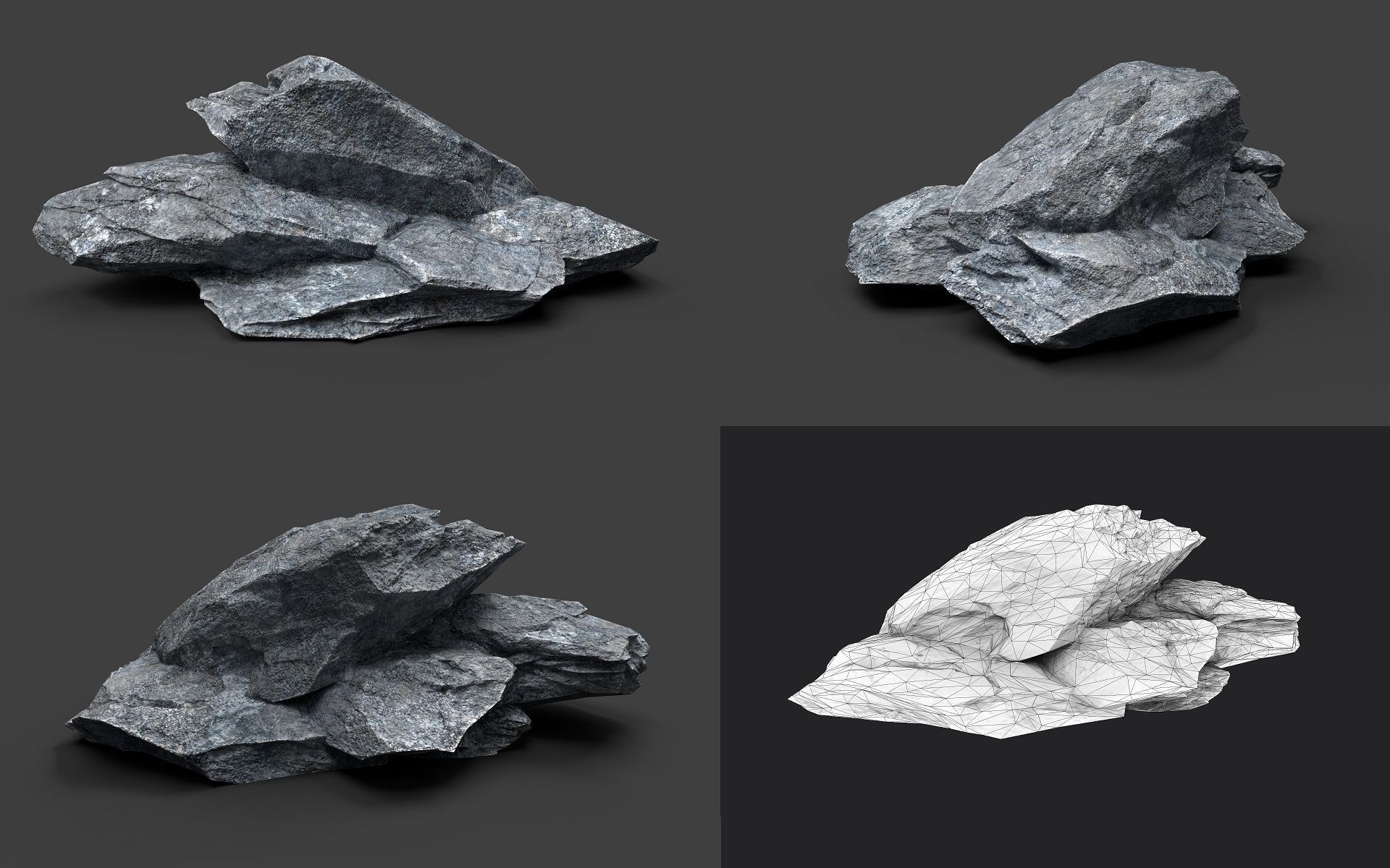 Rock Collection 005 Low-poly 3D model_5