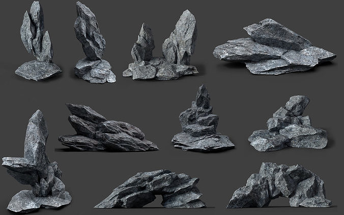 Rock Collection 005 Low-poly 3D model