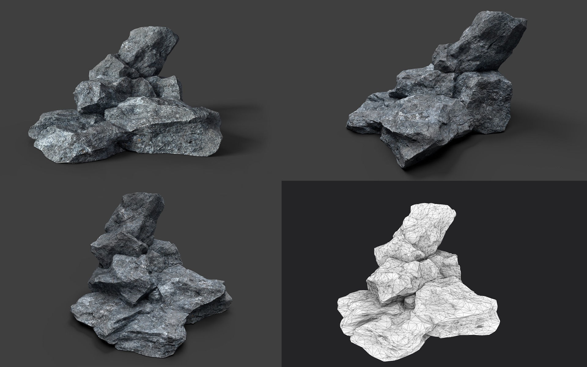 Rock Collection 005 Low-poly 3D model_2