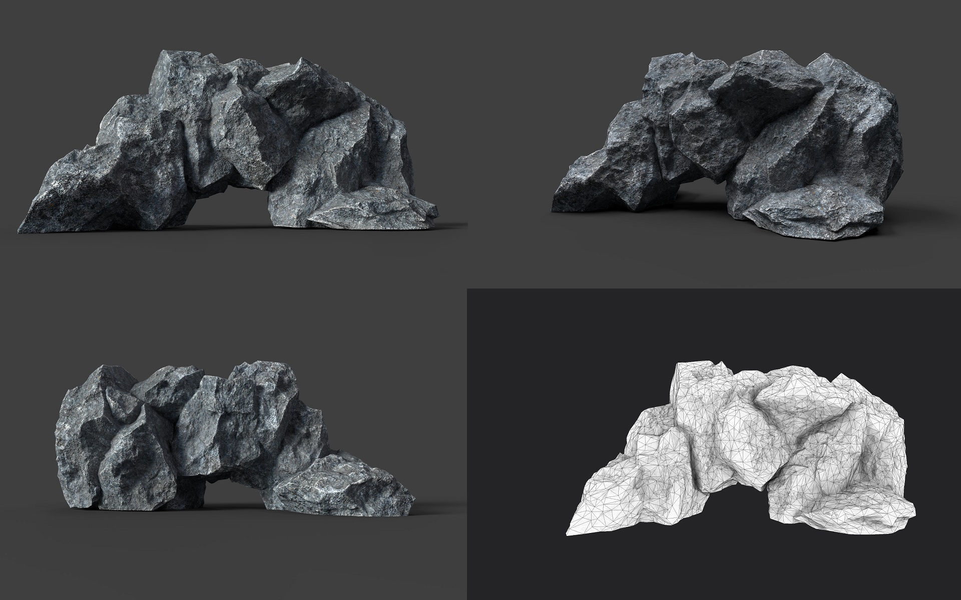 Rock Collection 005 Low-poly 3D model_8