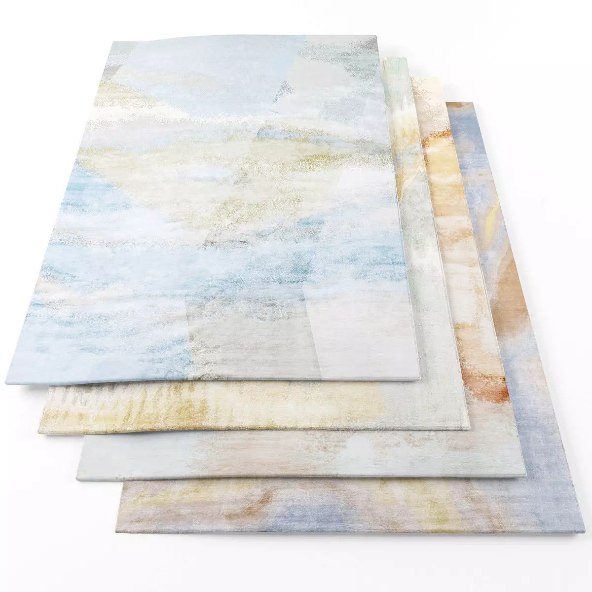 Rugs-920 set of three rugs Low-poly 3D model_0