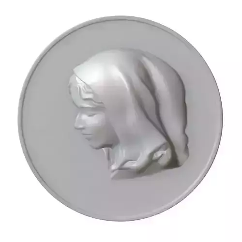 Maria Virgin Cameo Brooche 07 3D print model