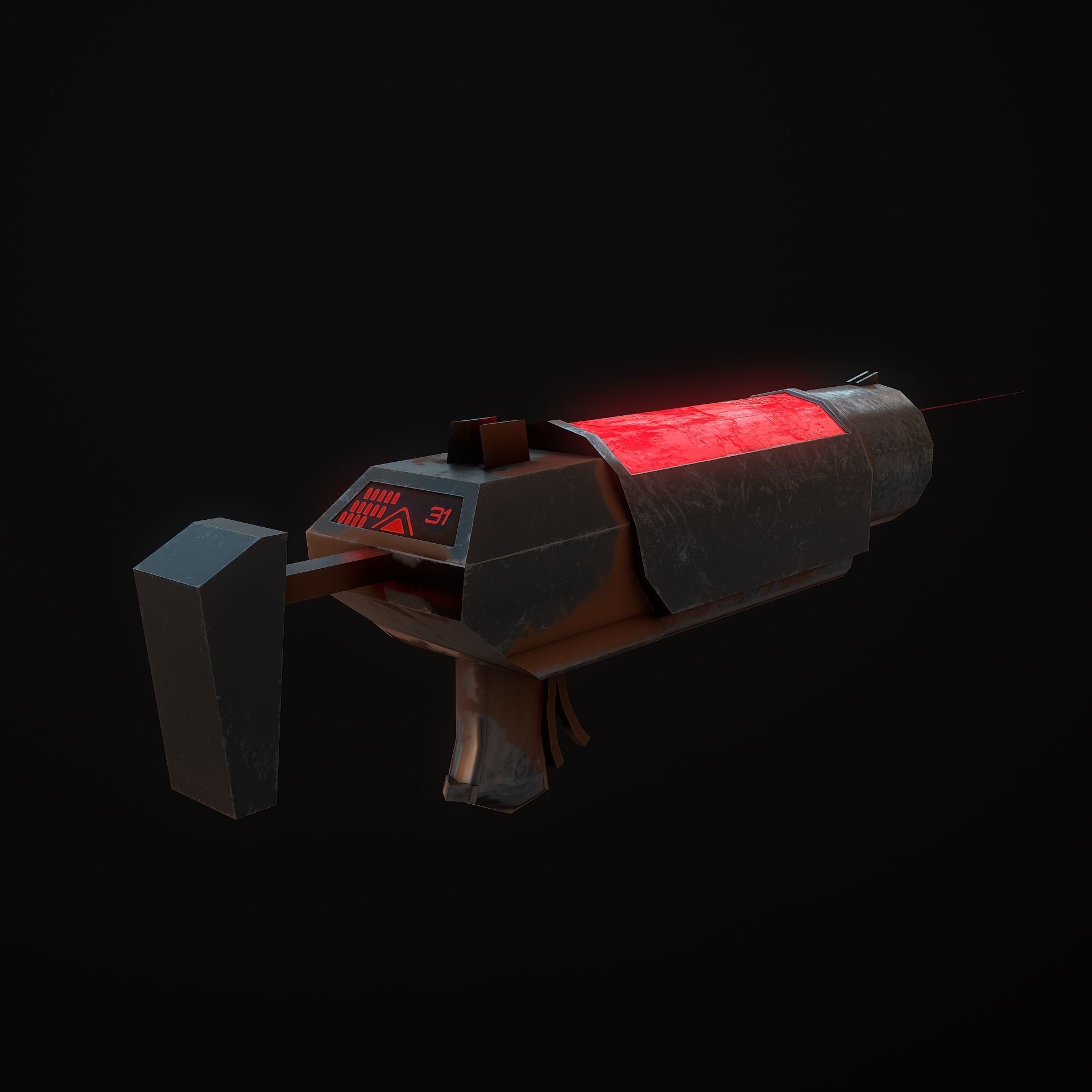 Sci-Fi Shotgun Low-poly 3D model_3