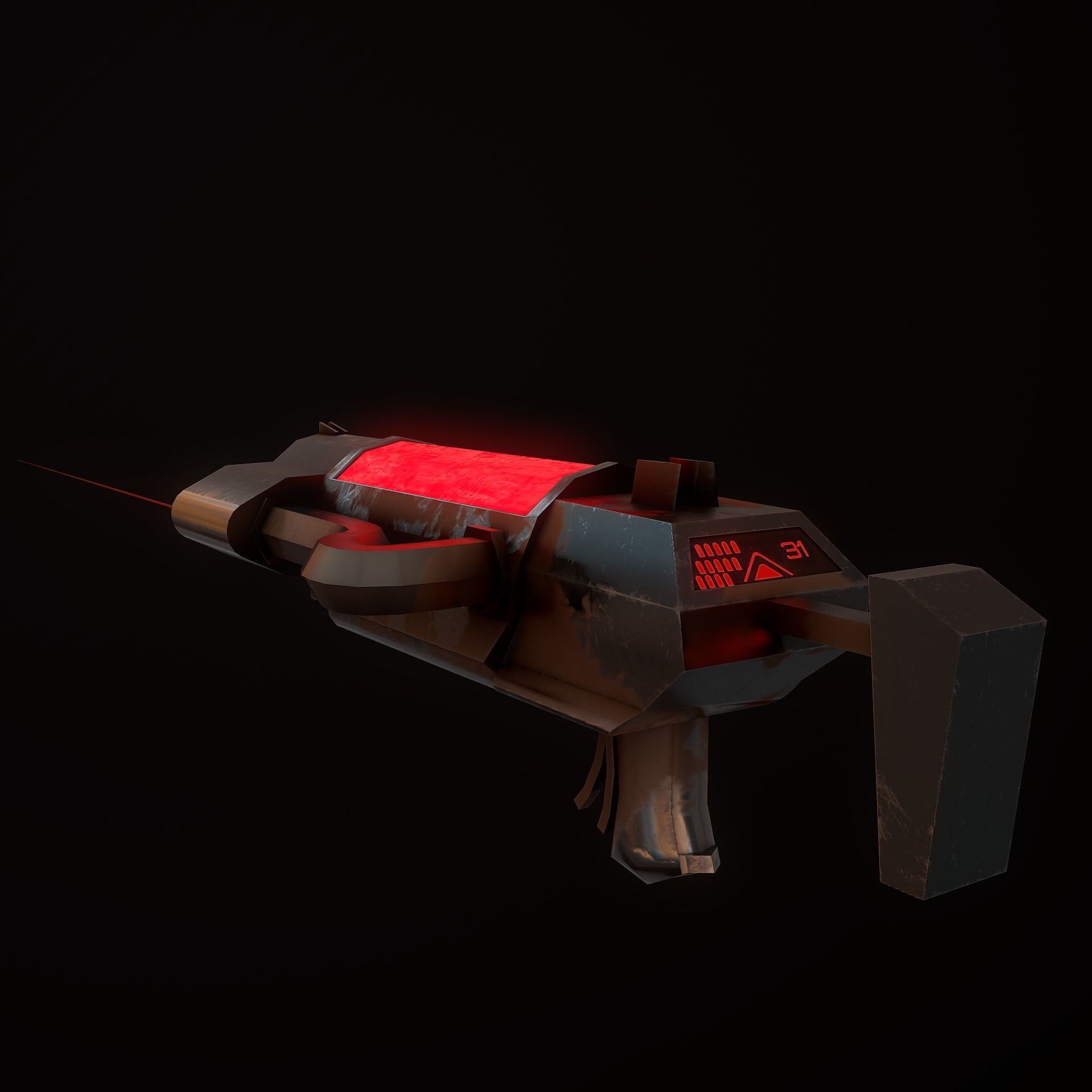 Sci-Fi Shotgun Low-poly 3D model_2
