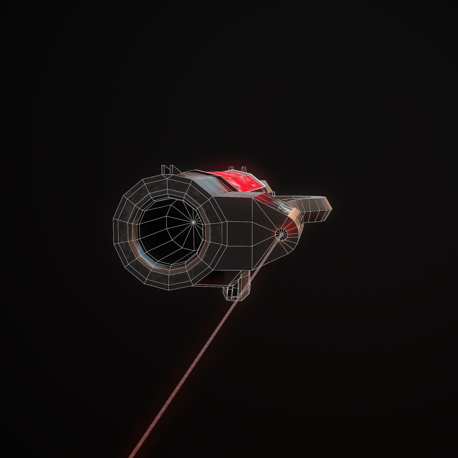 Sci-Fi Shotgun Low-poly 3D model_12