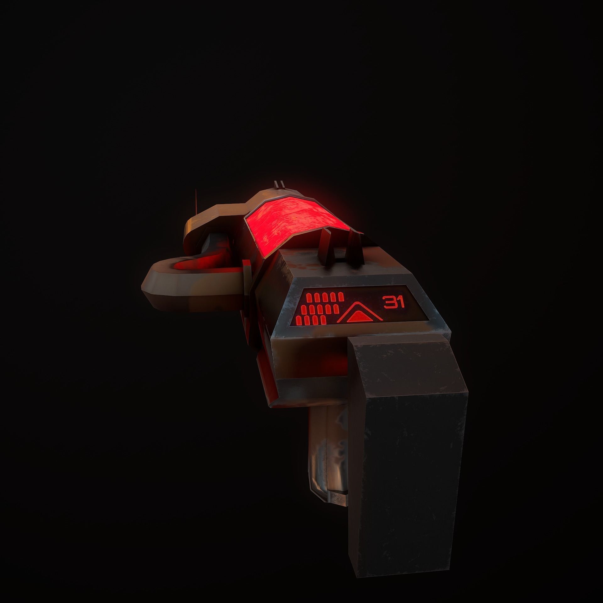Sci-Fi Shotgun Low-poly 3D model_8