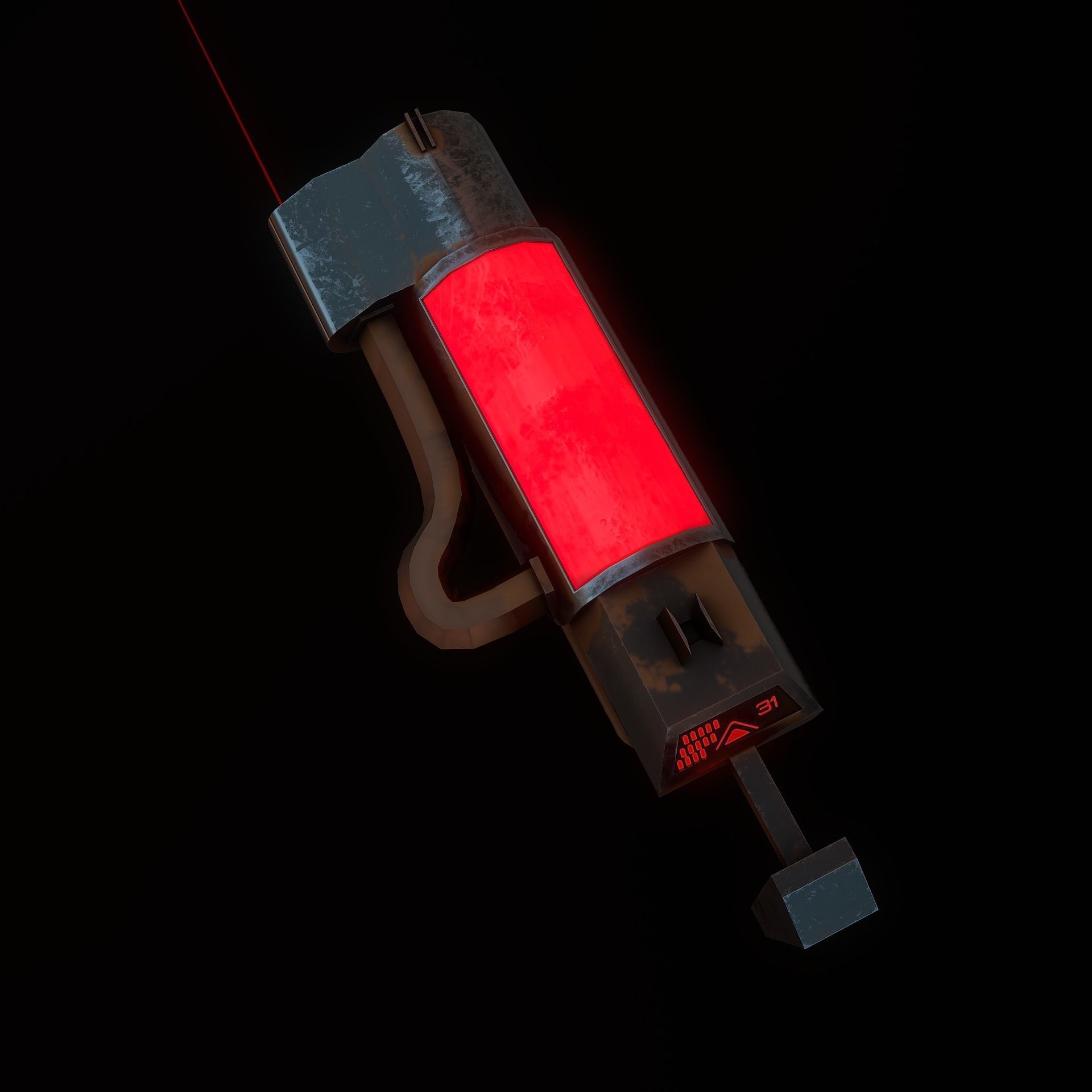 Sci-Fi Shotgun Low-poly 3D model_5