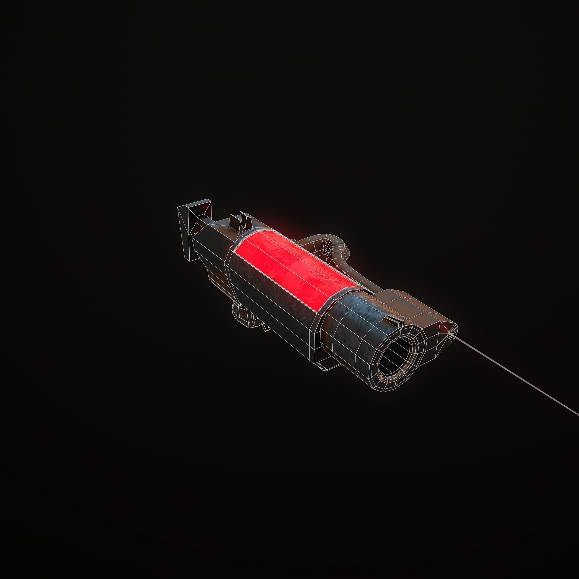 Sci-Fi Shotgun Low-poly 3D model_11