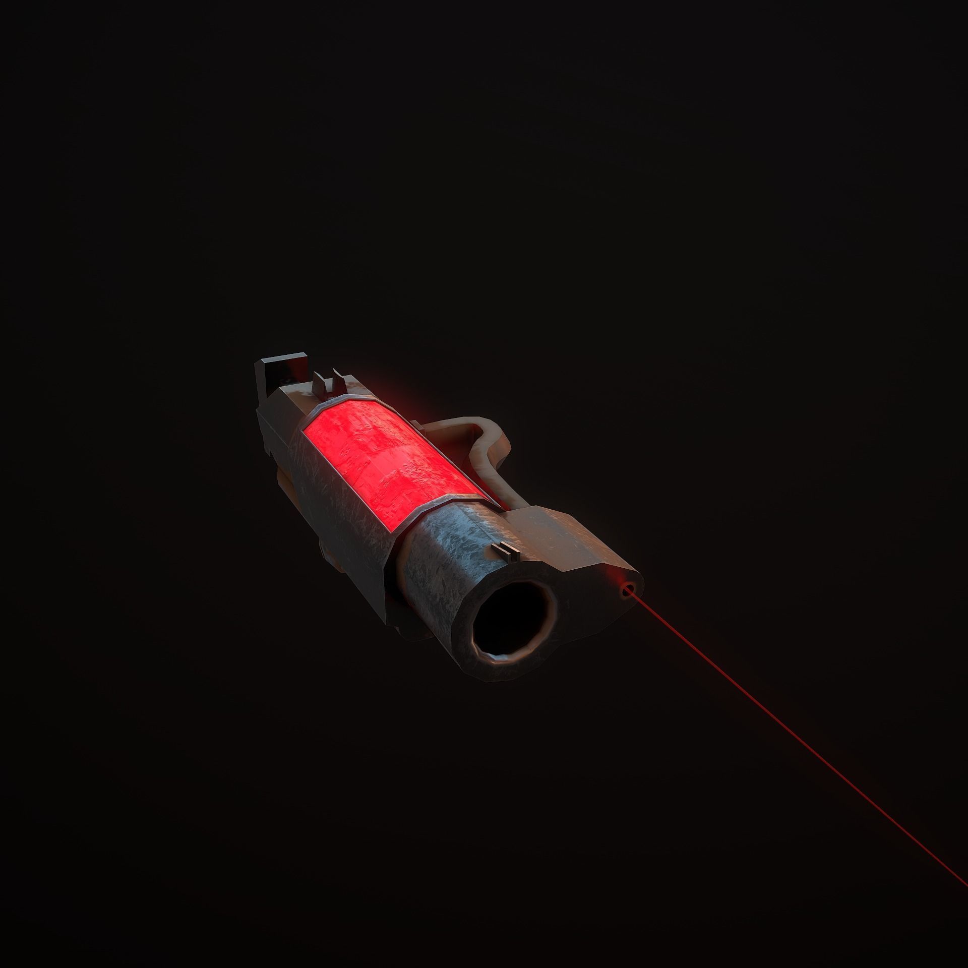 Sci-Fi Shotgun Low-poly 3D model_7