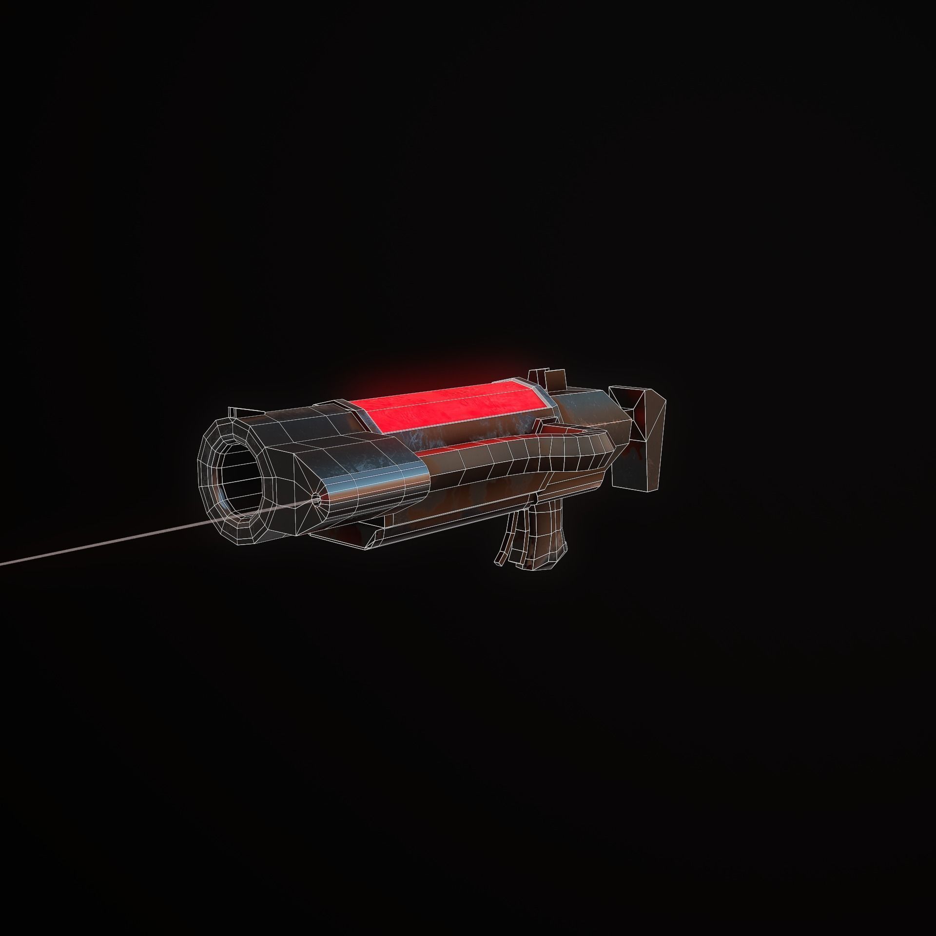 Sci-Fi Shotgun Low-poly 3D model_9