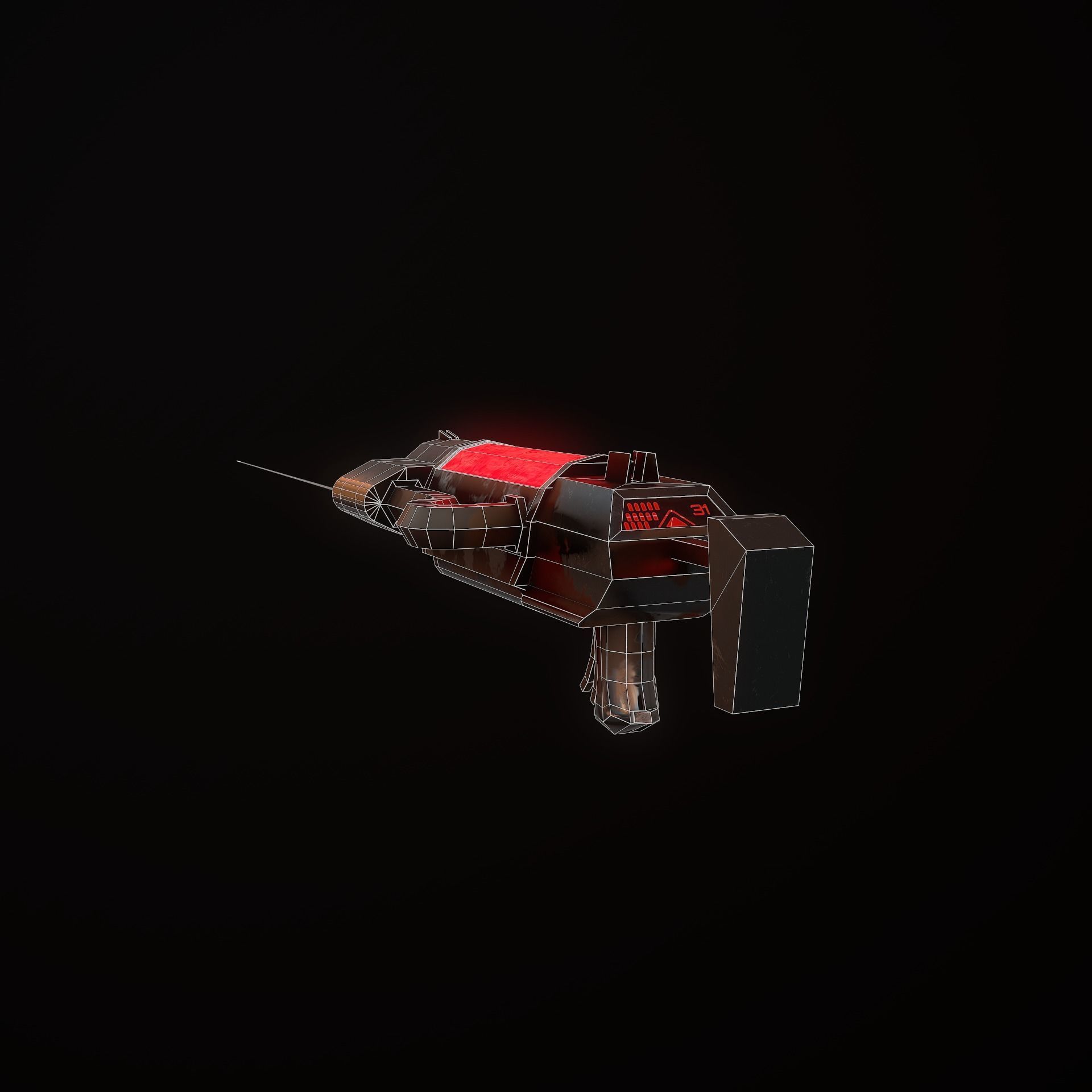 Sci-Fi Shotgun Low-poly 3D model_10