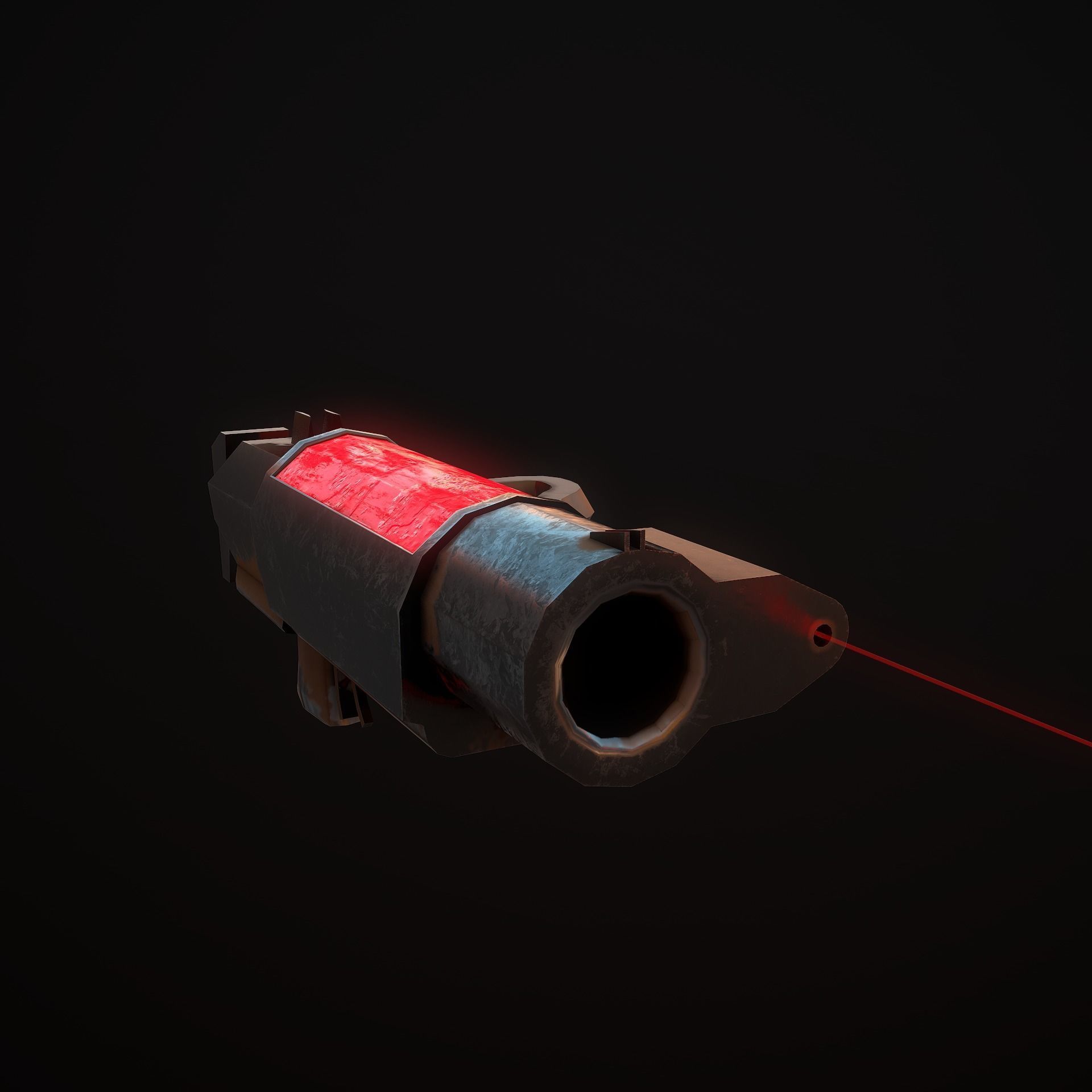 Sci-Fi Shotgun Low-poly 3D model_4