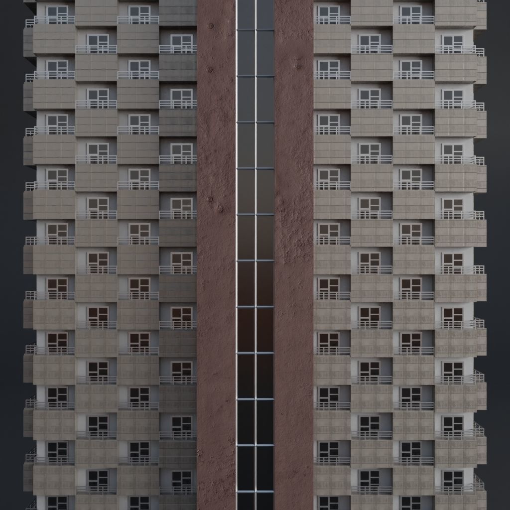 SKYSCRAPER CITY BUILDING 01 Low-poly 3D model_5