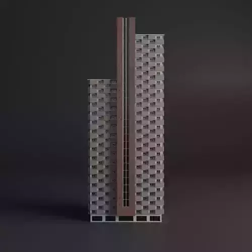 SKYSCRAPER CITY BUILDING 01 Low-poly 3D model