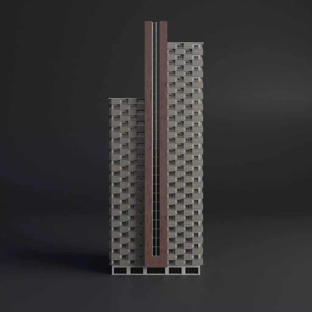 SKYSCRAPER CITY BUILDING 01 Low-poly 3D model_0