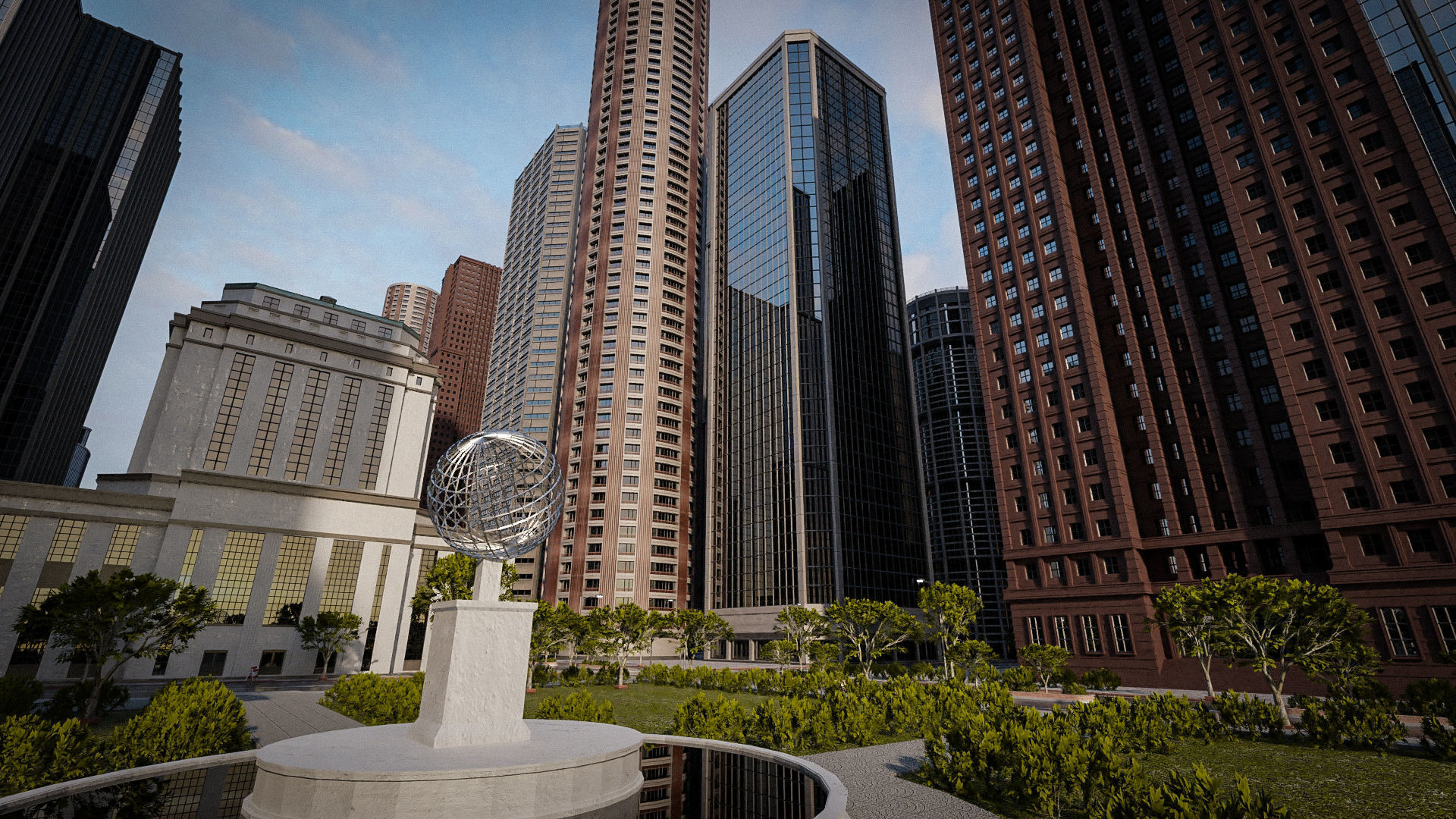 SKYSCRAPER CITY BUILDING 01 Low-poly 3D model_9