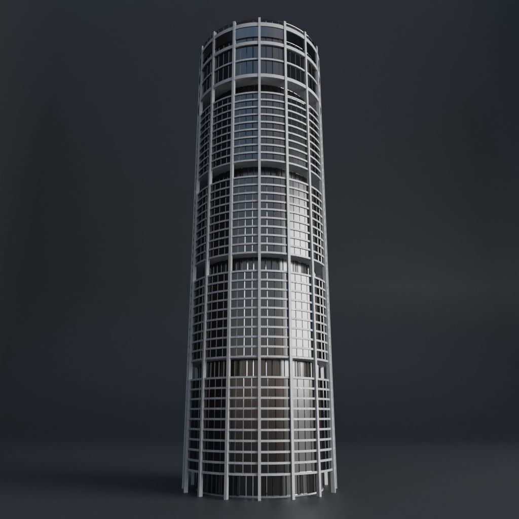SKYSCRAPER CITY BUILDING 02 Low-poly 3D model_3