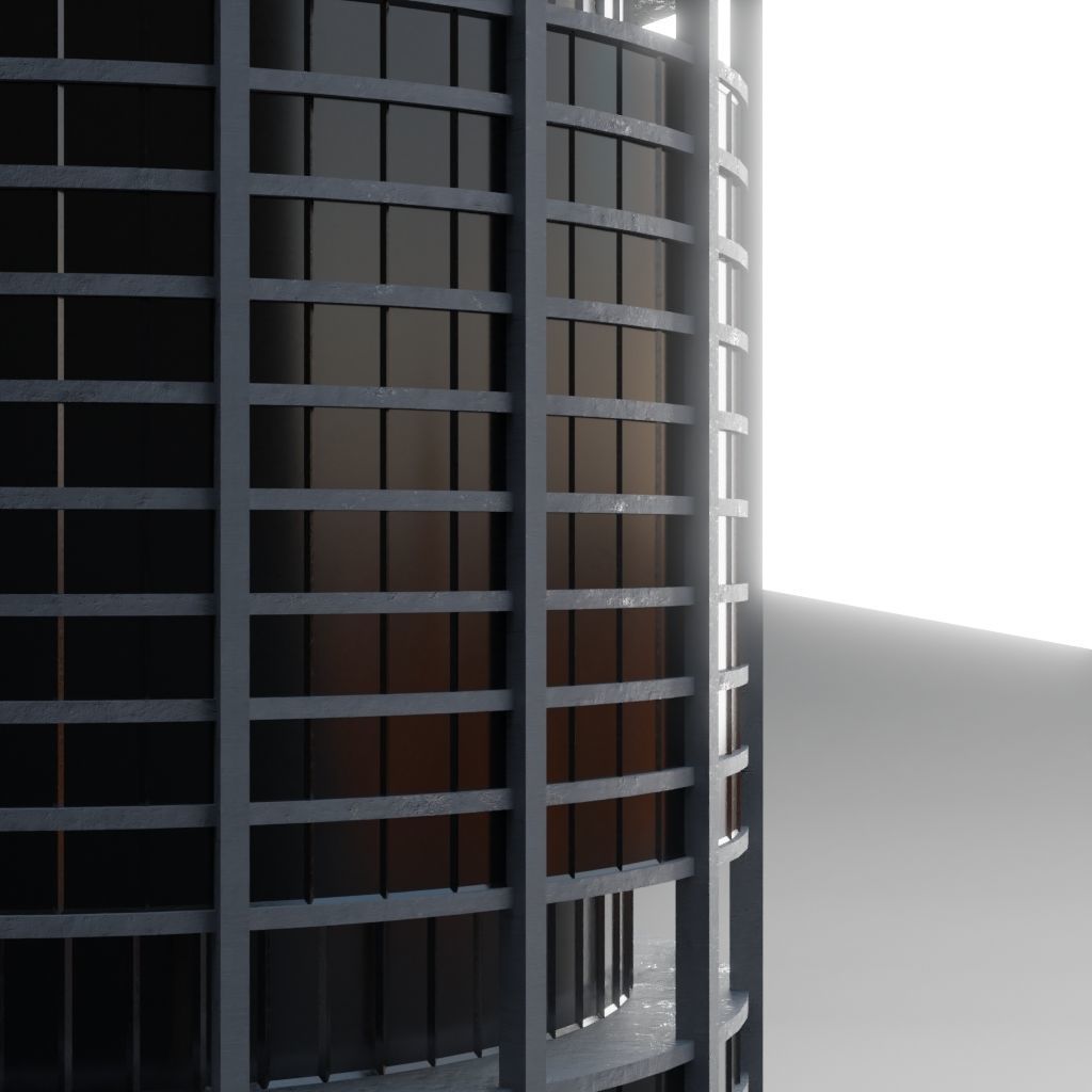 SKYSCRAPER CITY BUILDING 02 Low-poly 3D model_4