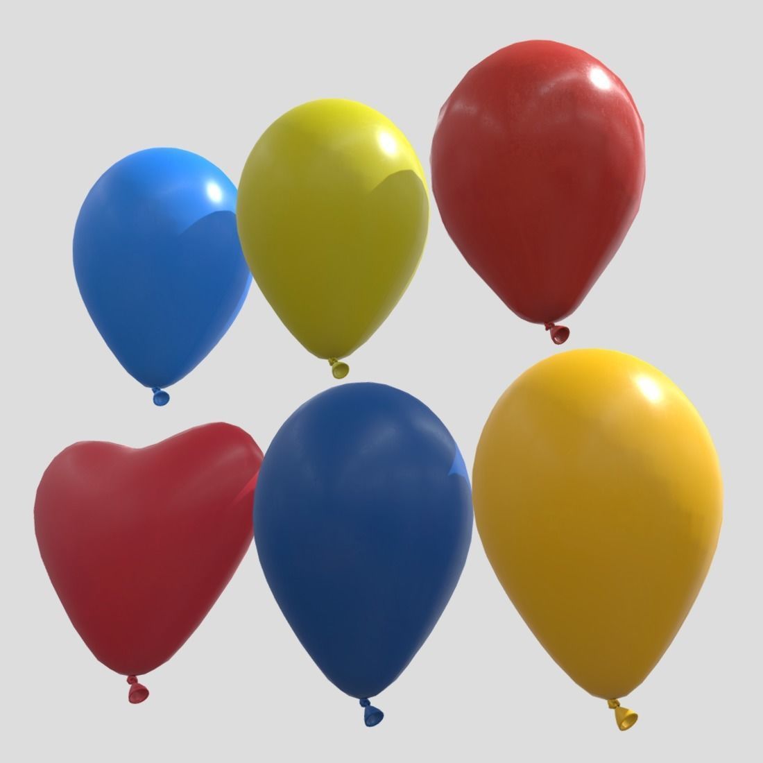 Balloon Pack Low-poly 3D model_8