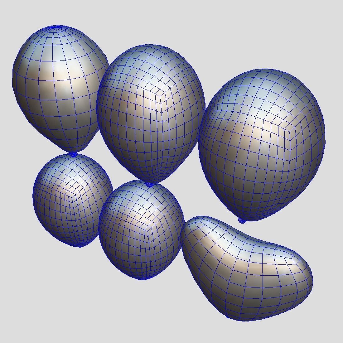 Balloon Pack Low-poly 3D model_5