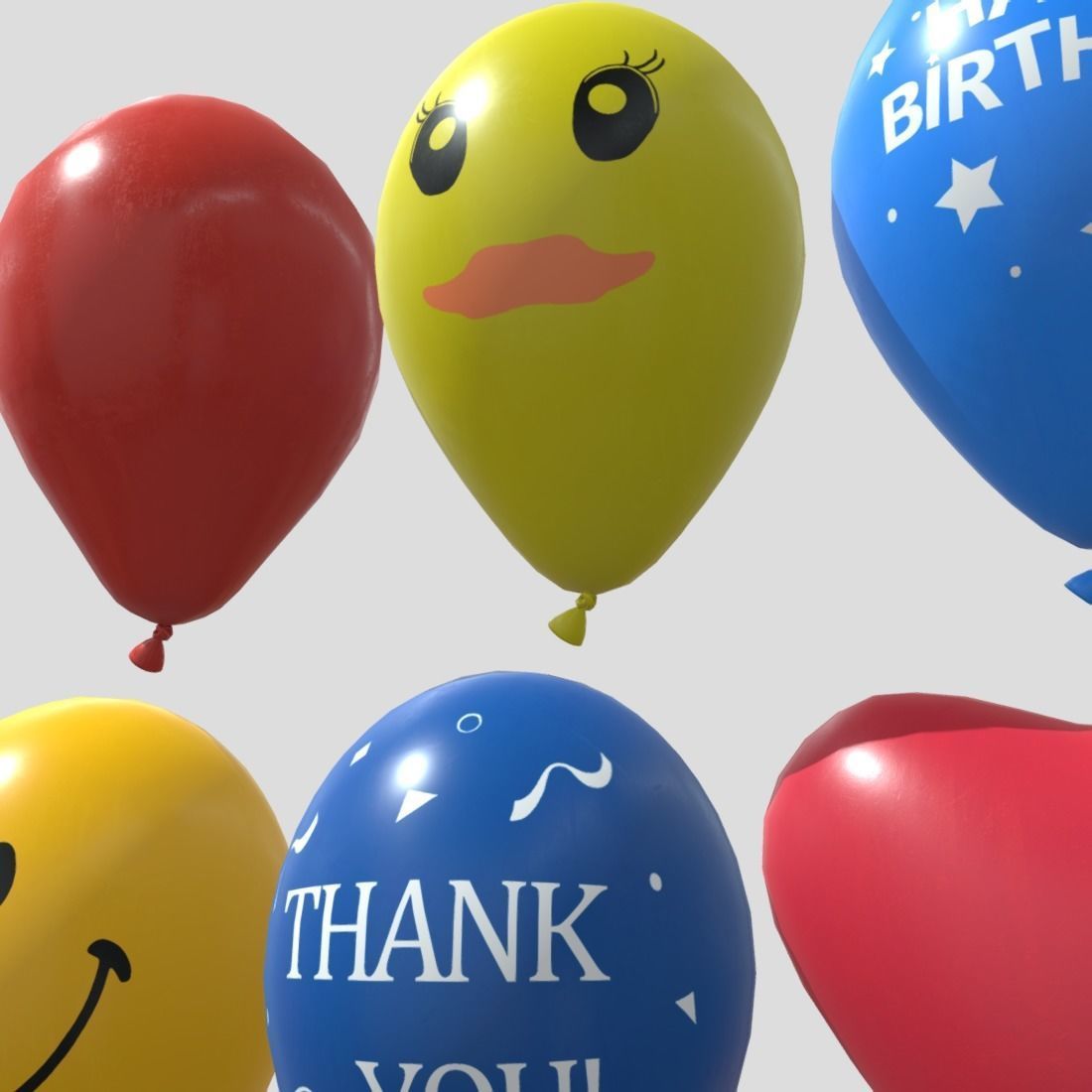 Balloon Pack Low-poly 3D model_12