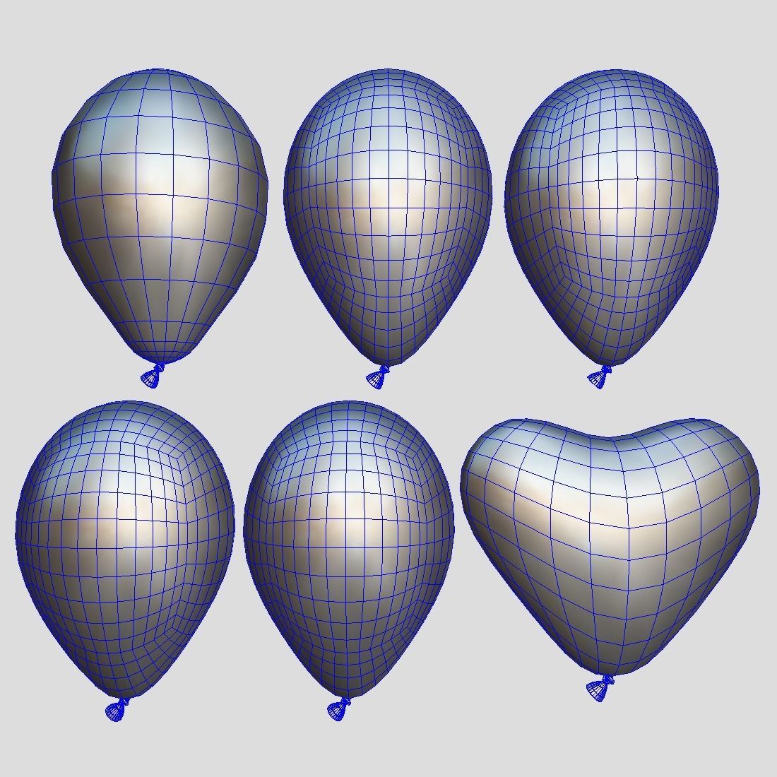 Balloon Pack Low-poly 3D model_3
