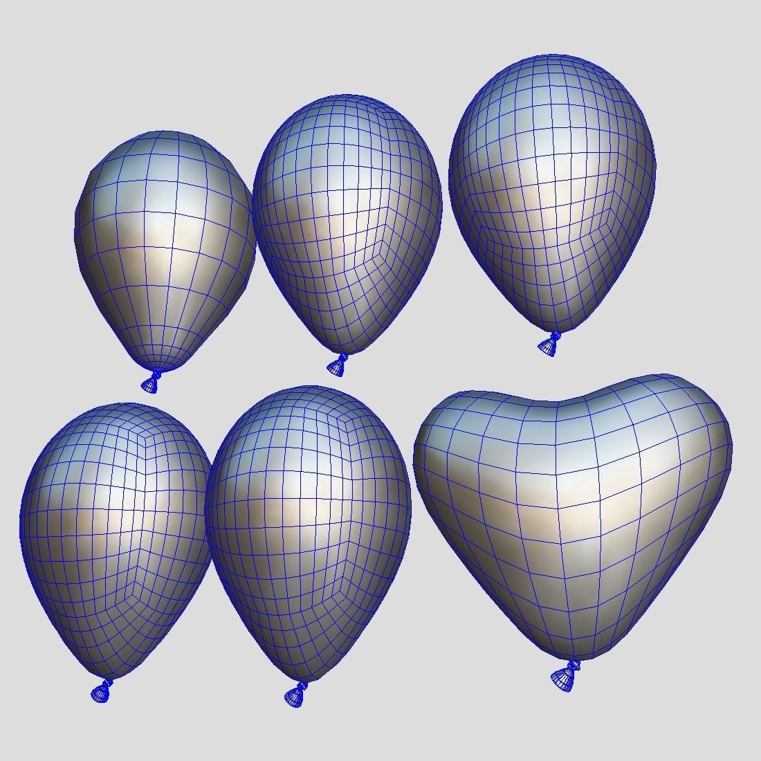 Balloon Pack Low-poly 3D model_11