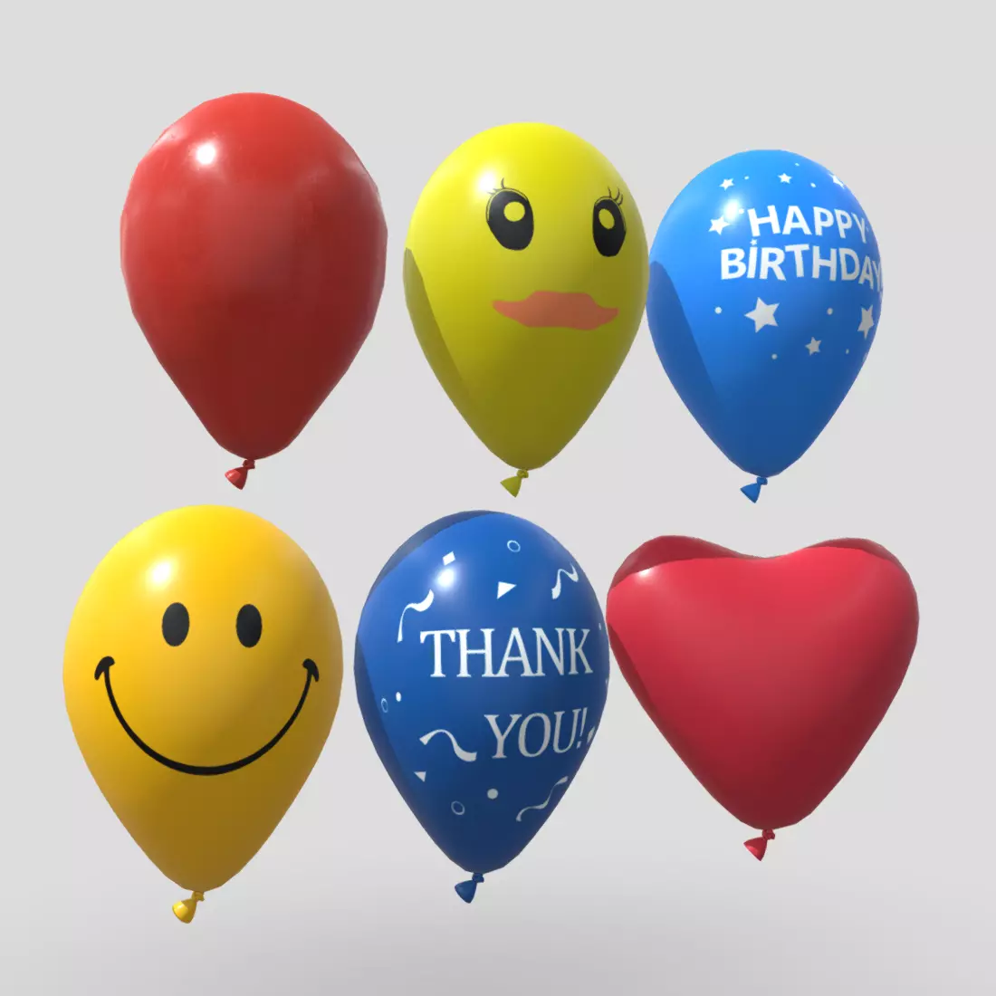 Balloon Pack Low-poly 3D model_0