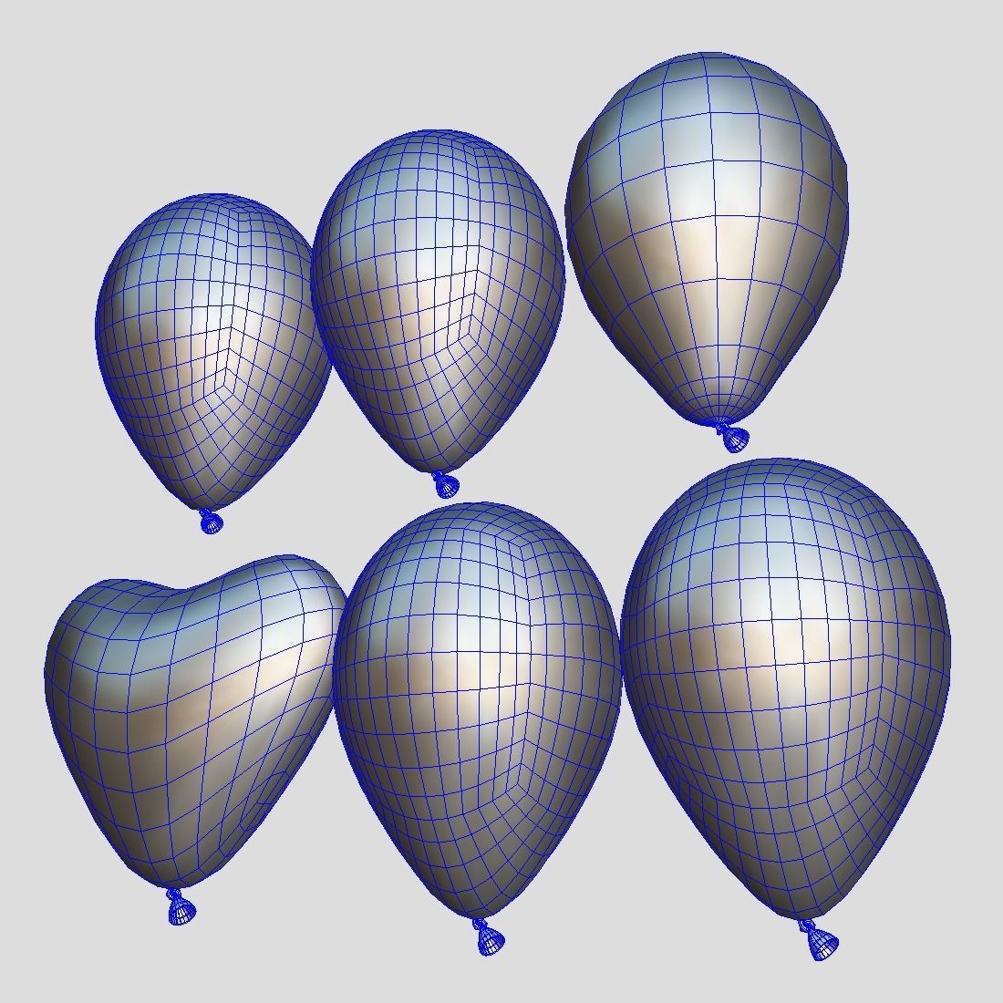 Balloon Pack Low-poly 3D model_9