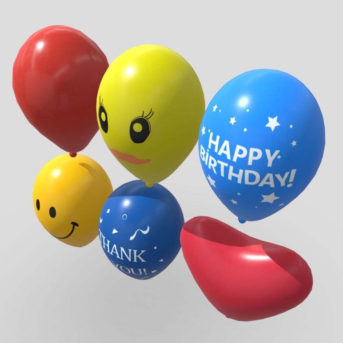 Balloon Pack Low-poly 3D model_4
