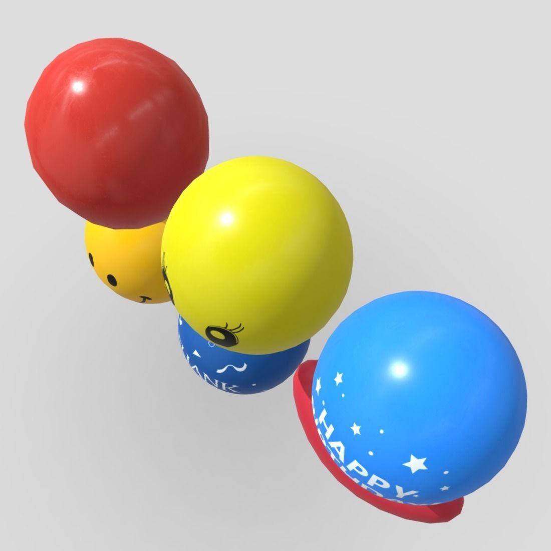 Balloon Pack Low-poly 3D model_6
