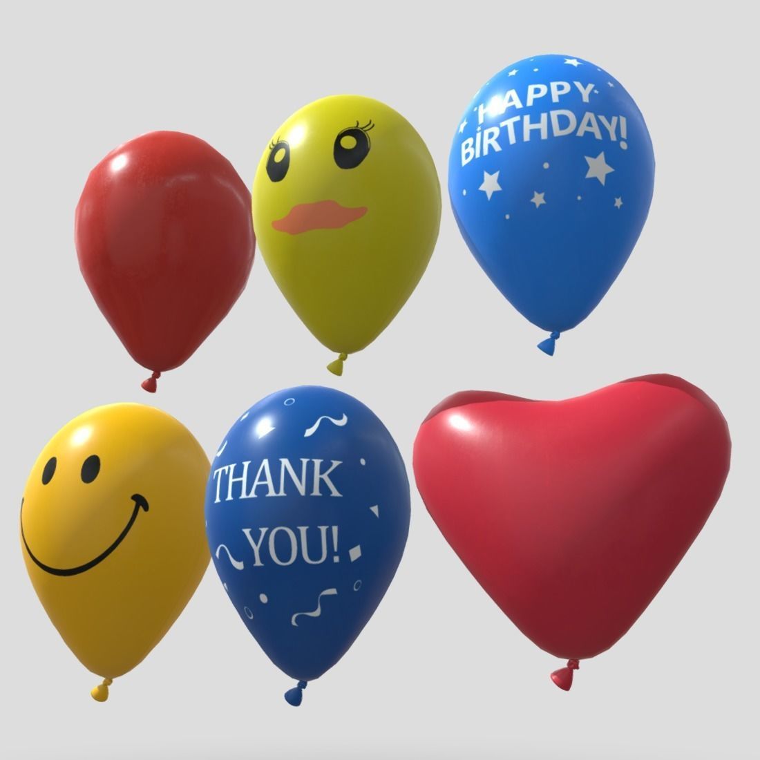 Balloon Pack Low-poly 3D model_10